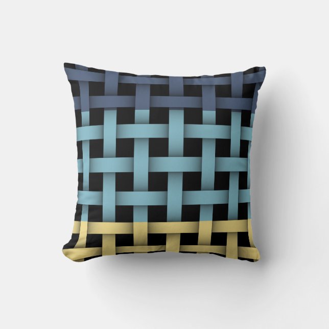 Coussin de motif de plaid tissé par panier (Recto)