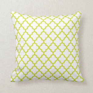 Coussin de motif de trellis de vert de chaux