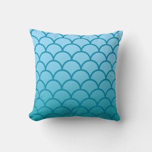 Coussin  de Motif de vague japonais Aqua