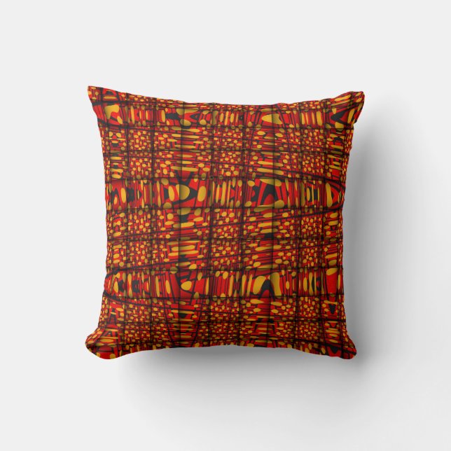 Coussin de Motif Zag moderne Zig Rouge orange (Recto)