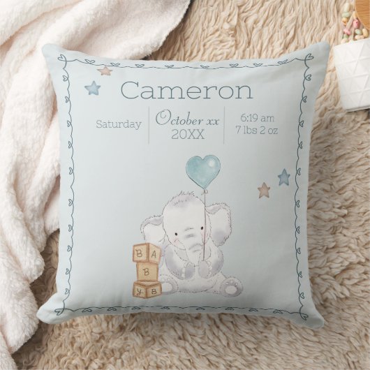Coussin de naissance personnalisé au nom de bébé é (Couverture)