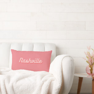 Coussin de Nashville Retro Pink Script Lumbar Cous