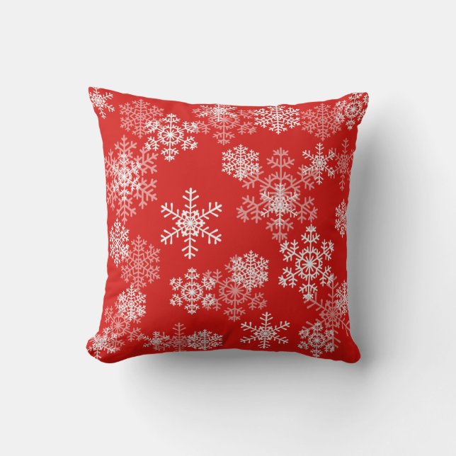 Coussin de Noël à motifs flocons de neige (Recto)