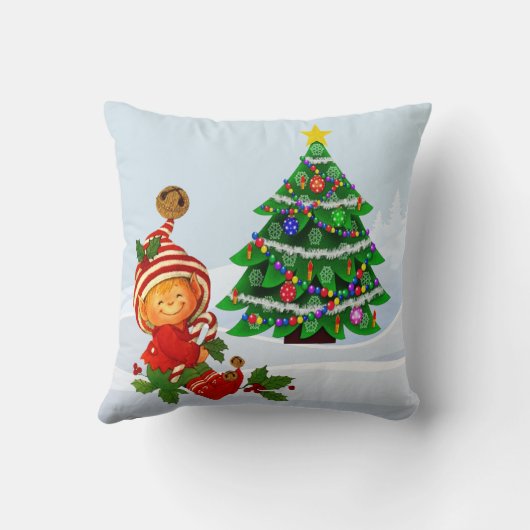 Coussin de Noël Adorable Elfe (Verso)