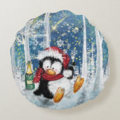 Coussin de Noël avec Happy Penguin (Dos)