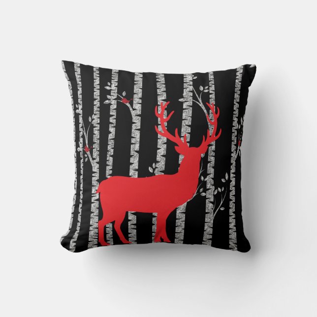 Coussin de Noël avec Red Deer (Recto)