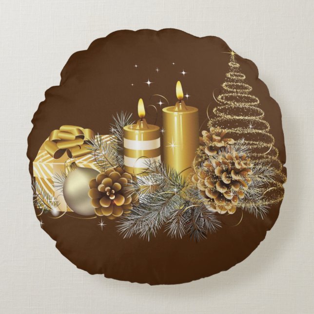 Coussin de Noël, bougie de Noël (Devant)