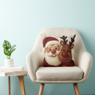 Coussin de Noël Cozy Santa & Renne