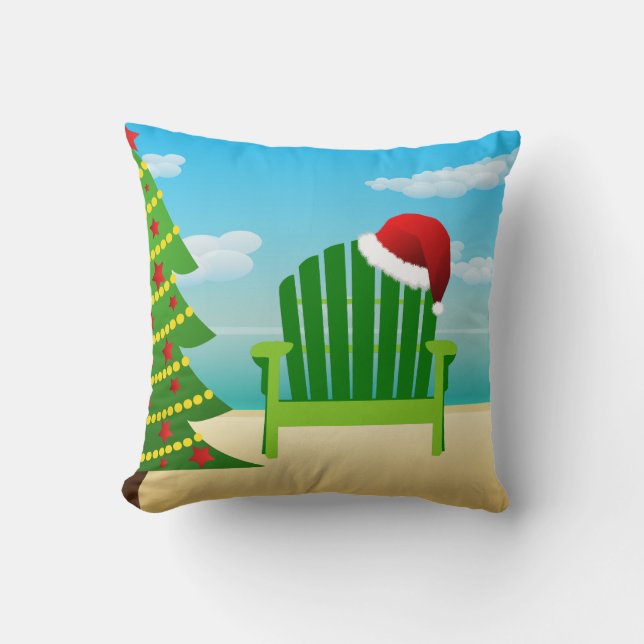 Coussin de Noël de chaise de plage avec le (Recto)