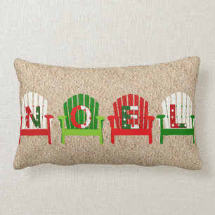 Coussin de Noël de chaise de plage avec Père Noël