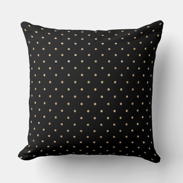 Coussin de Noël de luxe – Noir, Blanc & Or (Recto)