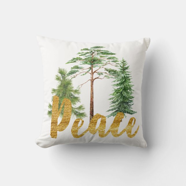 Coussin de Noël de Peace and Pine Tree (Recto)