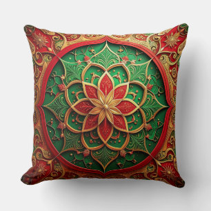 Coussin de Noël décoratif vert rouge