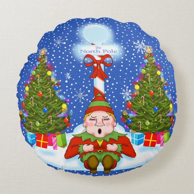 Coussin de Noël des elfes endormis (Devant)