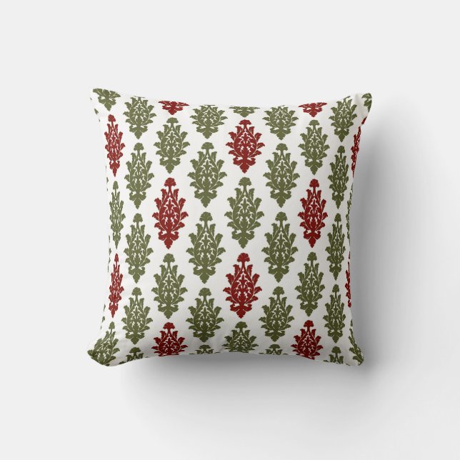 Coussin de Noël du concepteur rouge/vert (Recto)