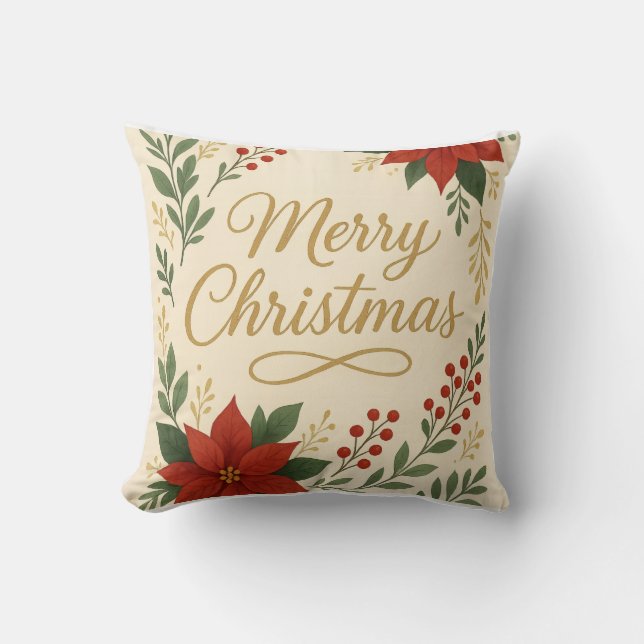 Coussin de Noël élégant et joyeux (Recto)