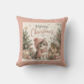 Coussin de Noël en forme de chaton mignon et fanta (Recto)