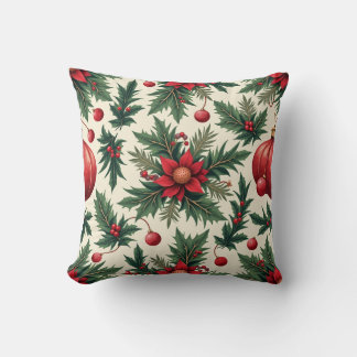 Coussin de Noël Fleur Rouge Coloré