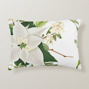 Coussin de Noël Floral Vert Et Blanc