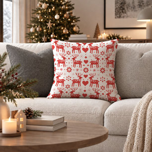 Coussin de Noël folklorique scandinave festif D