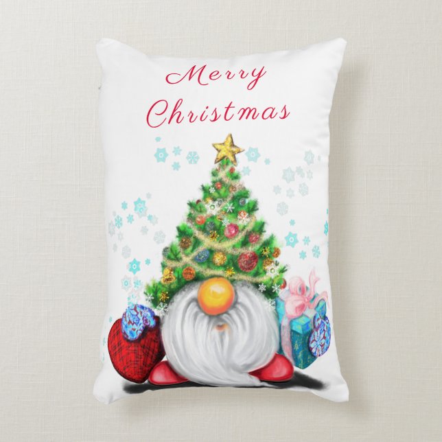 Coussin de Noël Gnome avec cadeau (Devant(Vertical))