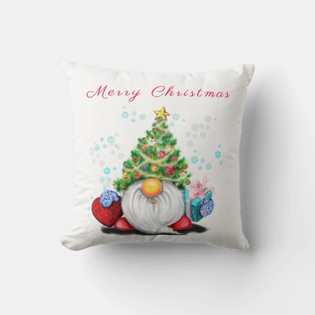 Coussin de Noël Gnome mignonne (Recto)