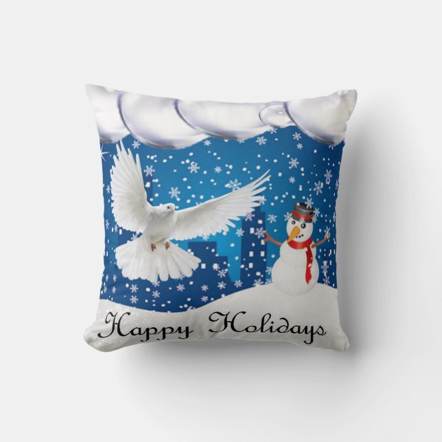 Coussin de Noël, Joyeuses Fêtes (Recto)