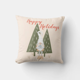 Coussin de Noël Joyeuses Fêtes de Gnome de Forêt