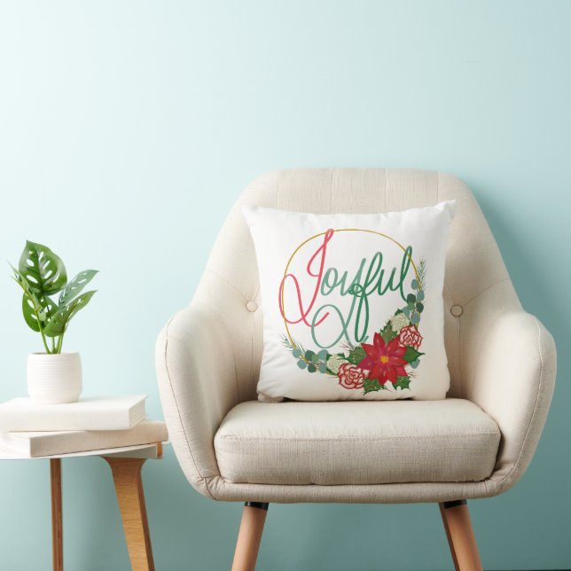 Coussin de Noël Joyeux Décor (Chaise)