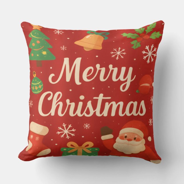 Coussin de Noël « Joyeux Noël » (Recto)