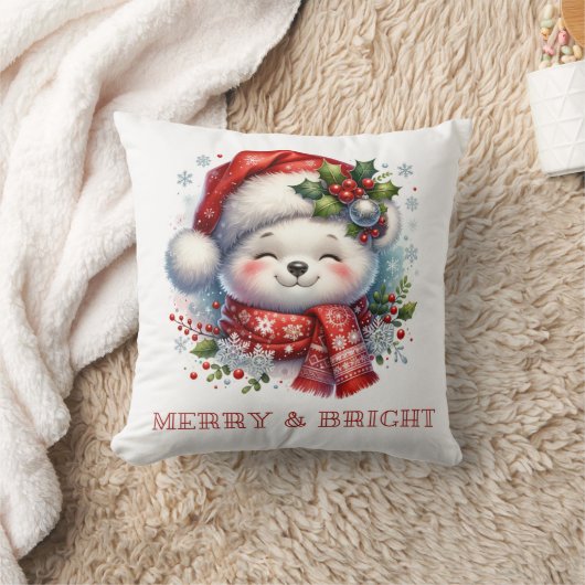 Coussin de Noël ours Merry & Bright (Couverture)