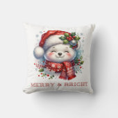 Coussin de Noël ours Merry & Bright (Recto)