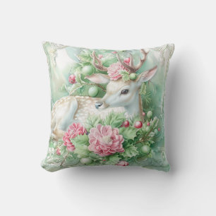 Coussin de Noël pastel rose et vert
