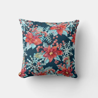 Coussin de Noël Poinsettia