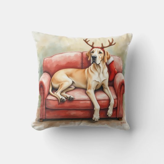 Coussin de Noël pour Grand Danois époustouflant (Recto)