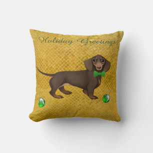 Coussin de Noël pour teckel de Noël