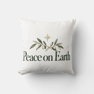 Coussin de Noël Rameau d'Olive Paix sur Terre