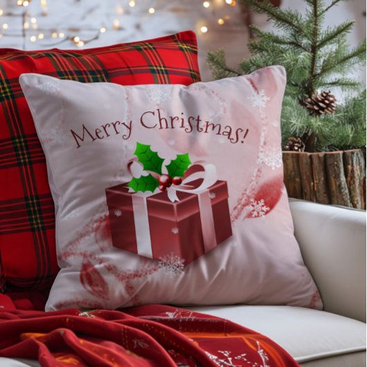 Coussin de Noël rouge en jeté