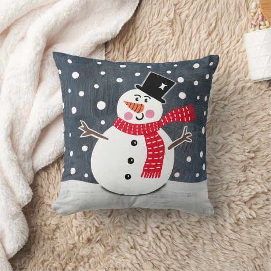 Coussin de Noël Snowman oreiller à lancer (Couverture)