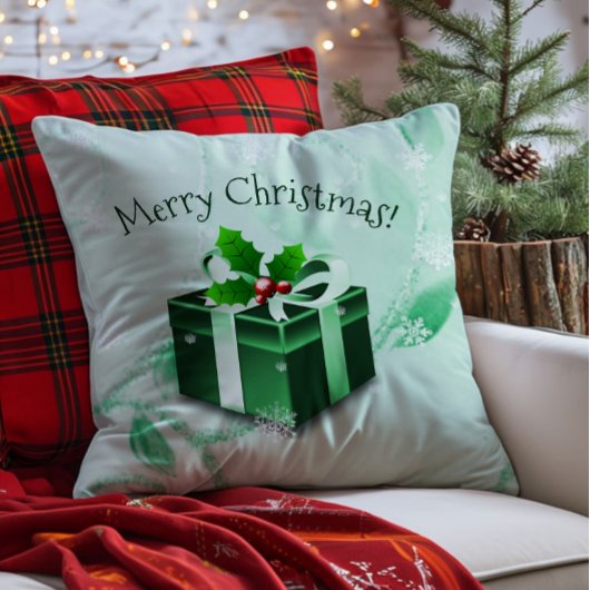 Coussin de Noël vert à offrir
