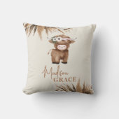 Coussin de nom de vache Highland personnalisé (Recto)
