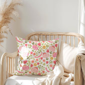 Coussin de nom des filles florales roses