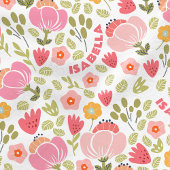 Coussin de nom des filles florales roses