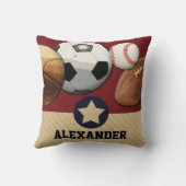 Coussin de nom personnalisé All-Star Sports (Verso)
