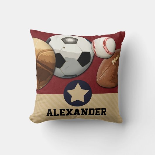 Coussin de nom personnalisé All-Star Sports (Recto)