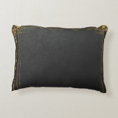 Coussin de nom personnalisé - Black & Gold Elegant (Dos)