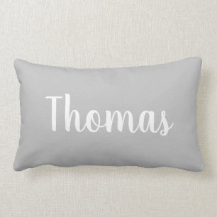 Coussin de nom personnalisé gris