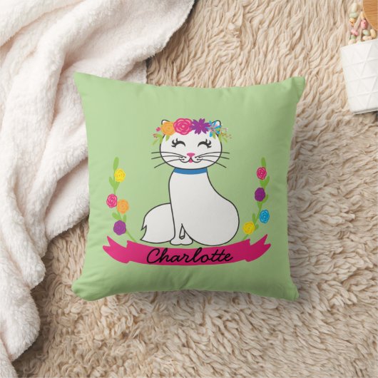 coussin de nom personnalisé pour chat mignon (Couverture)