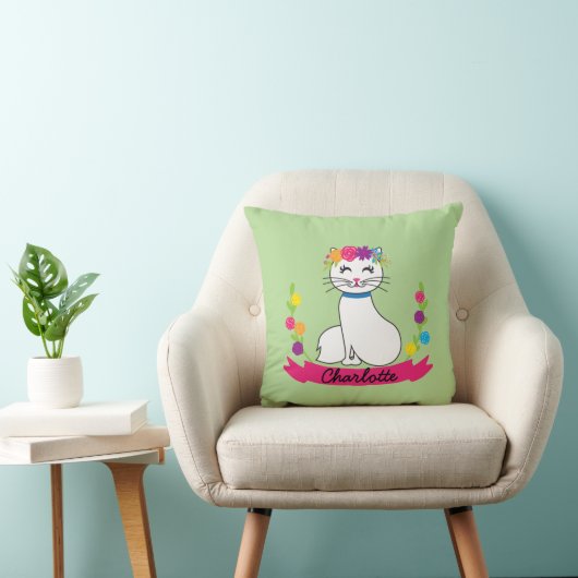 coussin de nom personnalisé pour chat mignon (Chaise)