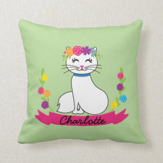 coussin de nom personnalisé pour chat mignon